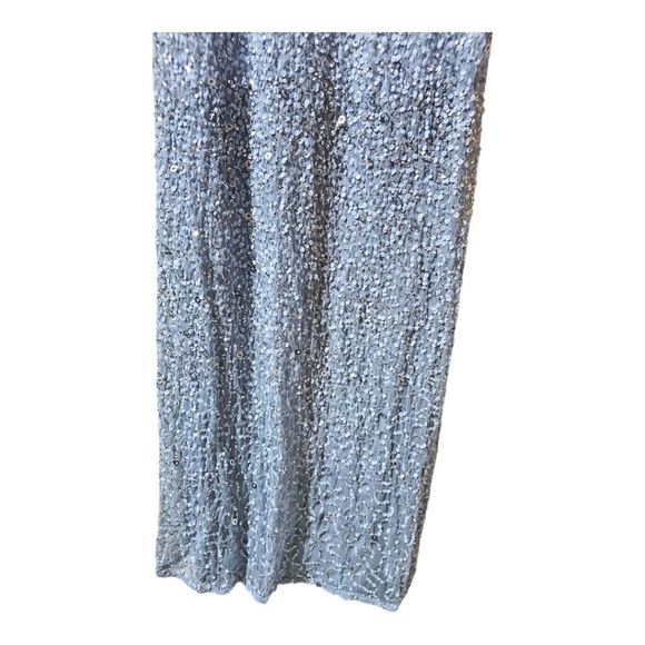 SOLD!!ADRIANNA PAPELL Light Blue Sequin 3/4 Sleeve Gown - Size 16 NWT - Picture 11 of 14